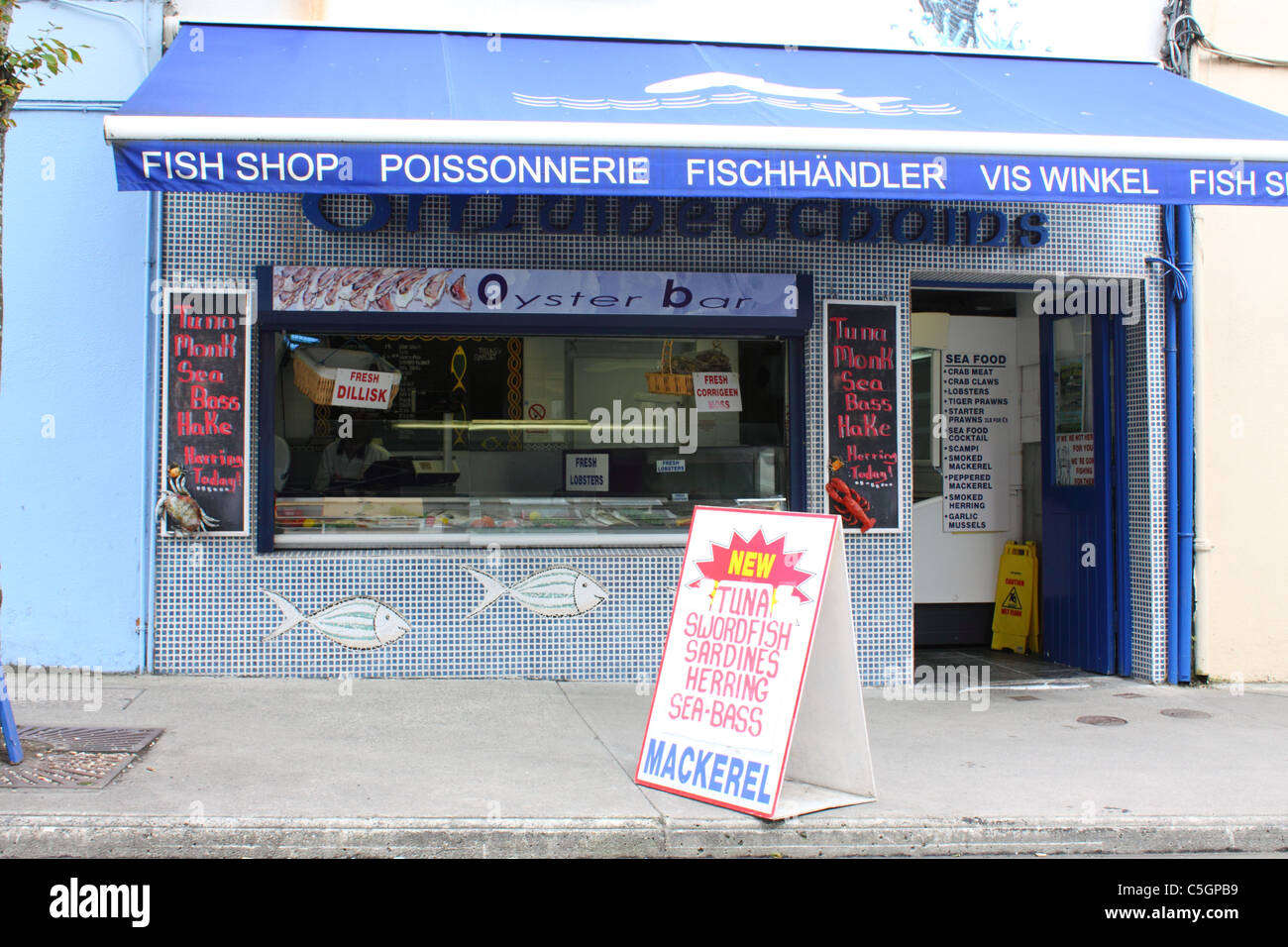 Fish shop in Ballina, Ireland Stock Photo Alamy