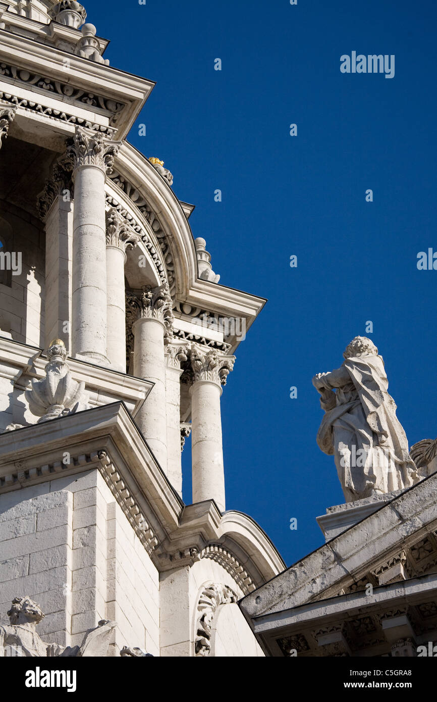 Architectural detail of the central dome of St Paul's cathedral in London Stock Photo