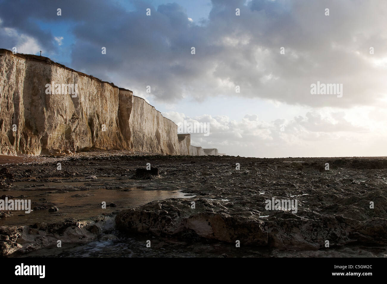Limestone coast of Ault, France Stock Photo