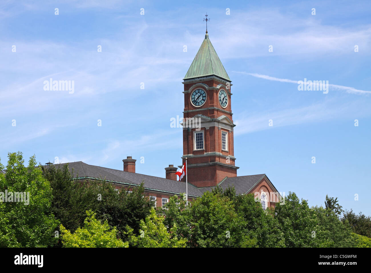 Clock tower of Upper Canada College which is a prestigeous private school since 1891 in Toronto Ontario Canada Stock Photo