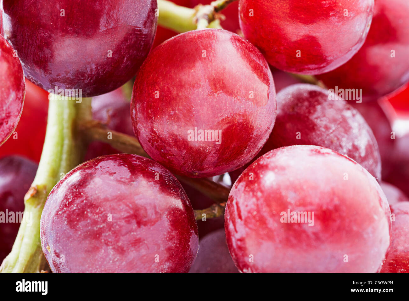 close up of a cluster of red grapes Stock Photo