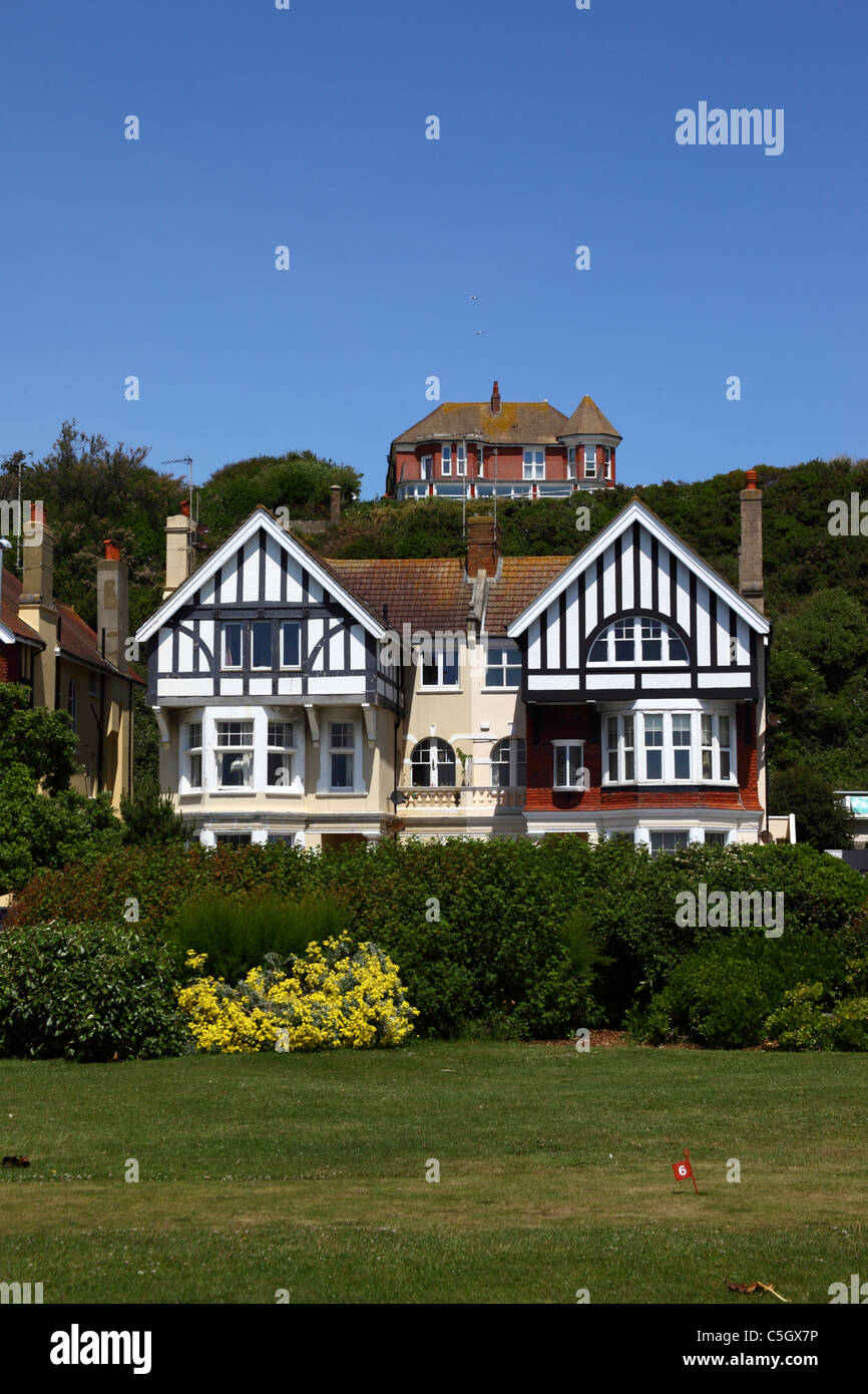 West Marina Gardens and houses, St Leonards on Sea, East Sussex, England Stock Photo