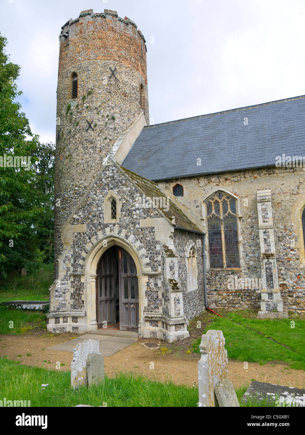 The church of St Peter and St Paul Burgh Castle Norfolk Stock Photo