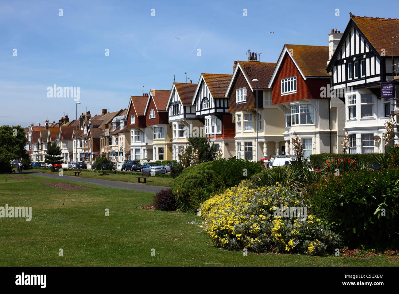 West Marina Gardens and houses, St Leonards on Sea, East Sussex, England Stock Photo