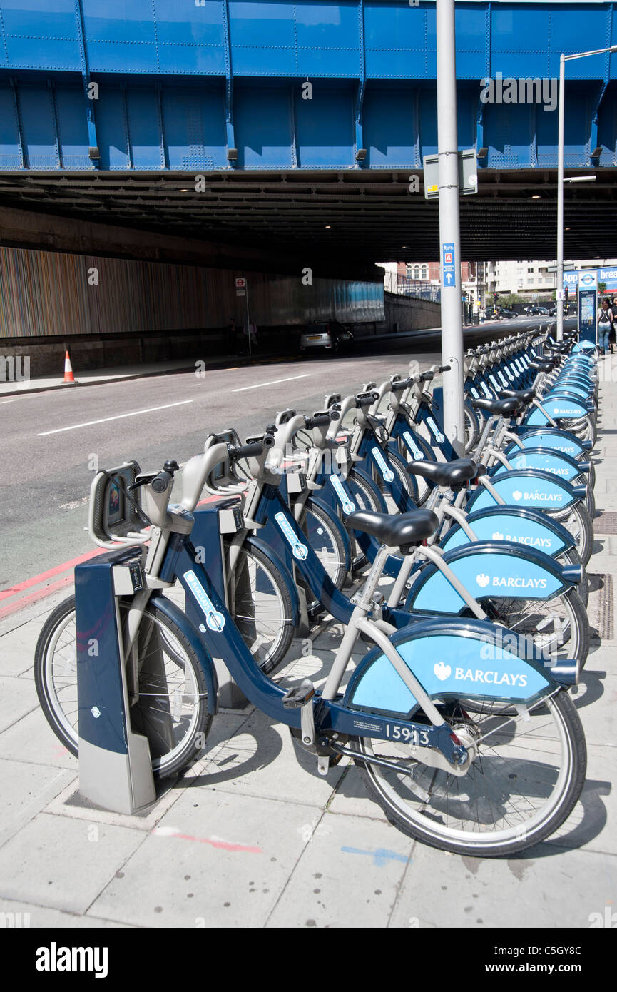 Barclays Cycle hire in London Stock Photo
