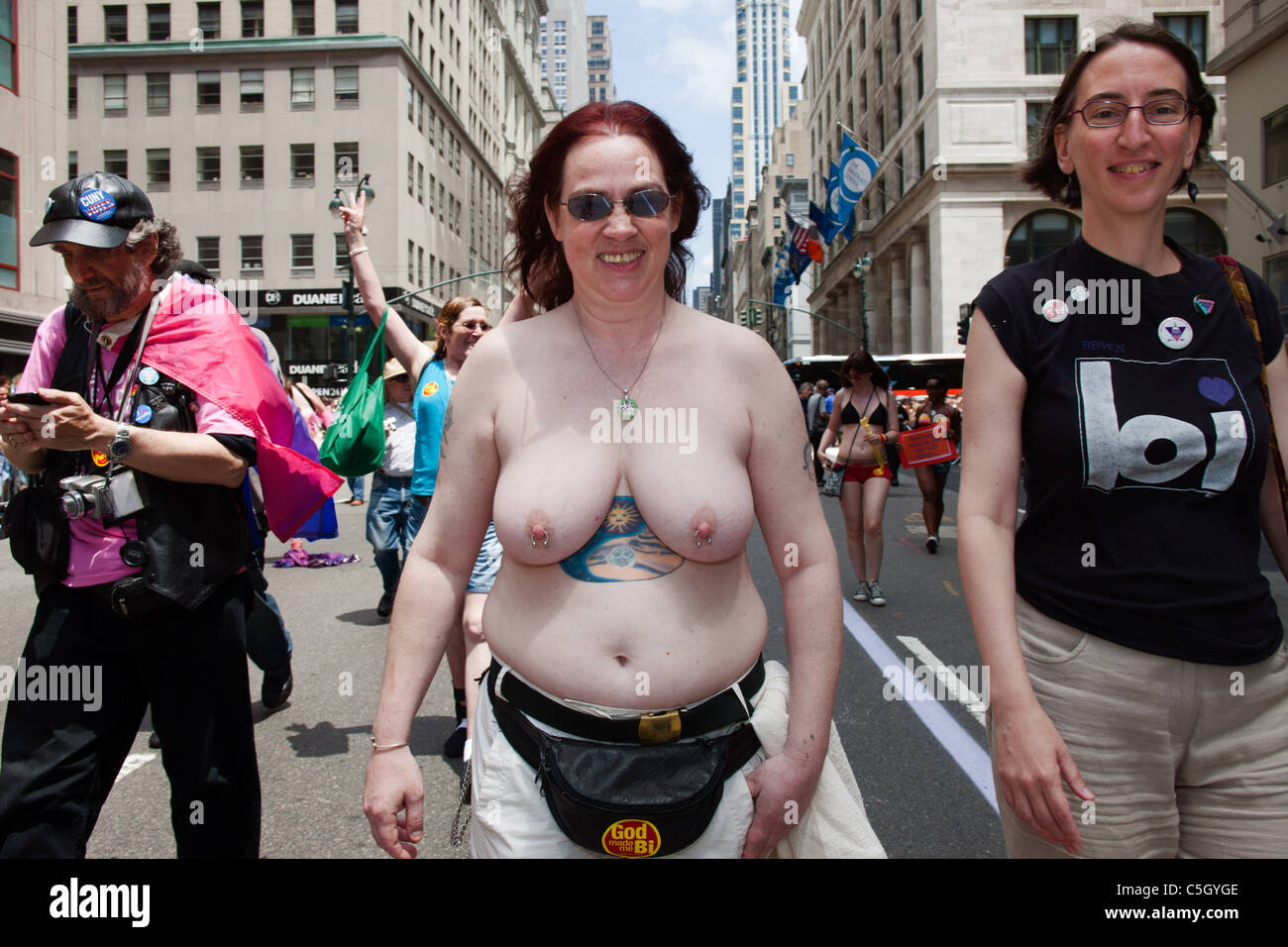 woman during go naked pride parade A topless woman marches in the 2011 Gay Pride Parade in New York City Stock  Photo - Alamy