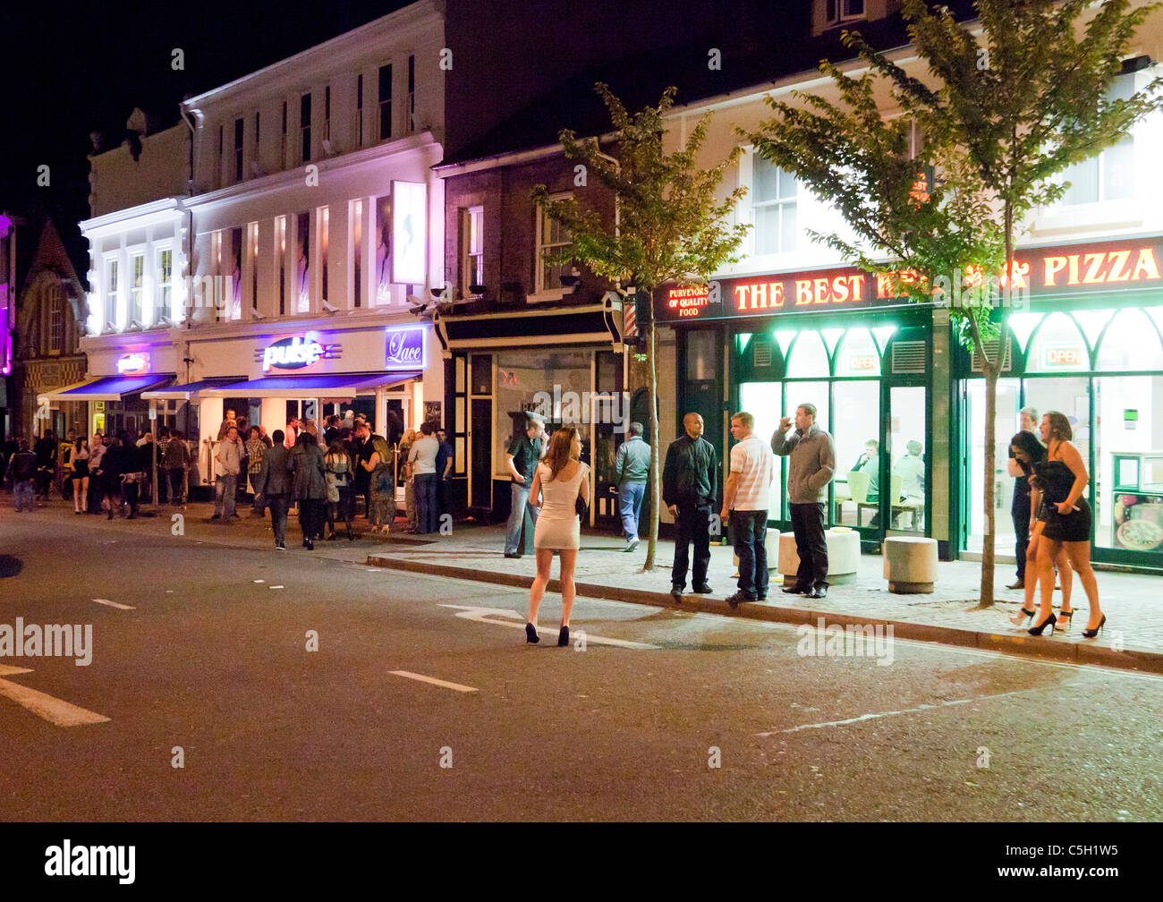 people and street nightlife in Norwich, UK Stock Photo Alamy