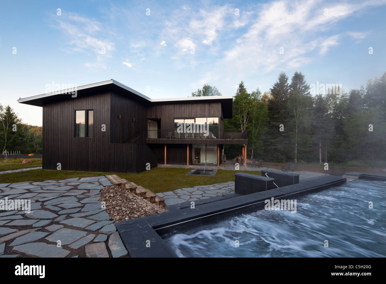 Nordic bath at Station Blü, Quebec, Canada Stock Photo - Alamy