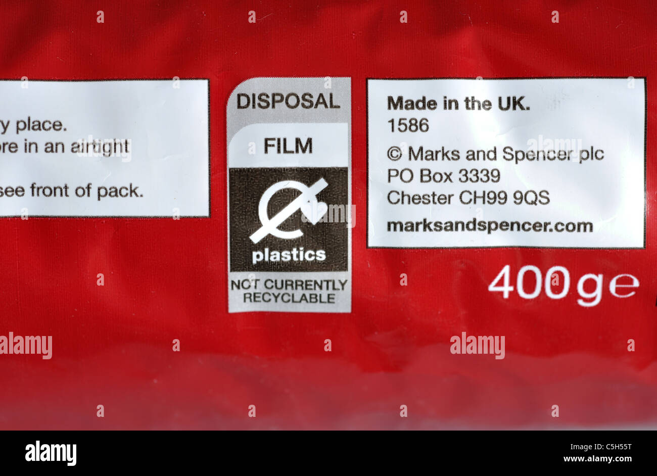 Information on a packet of Marks and Spencer digestive biscuits Stock Photo Alamy