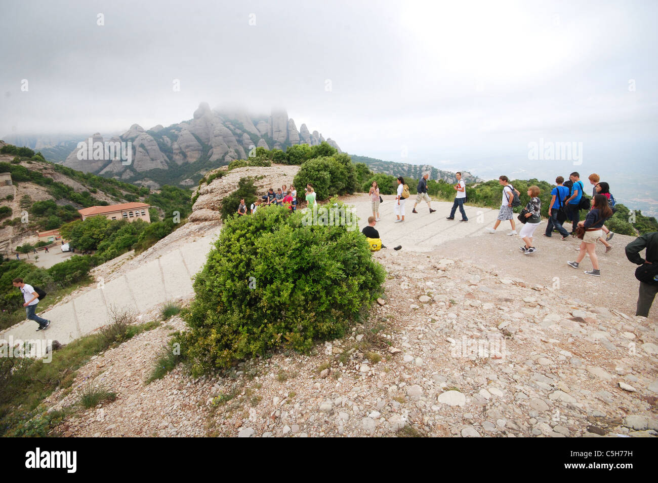 hiking in Montserrat mountains Catalonia Spain Europe Stock Photo