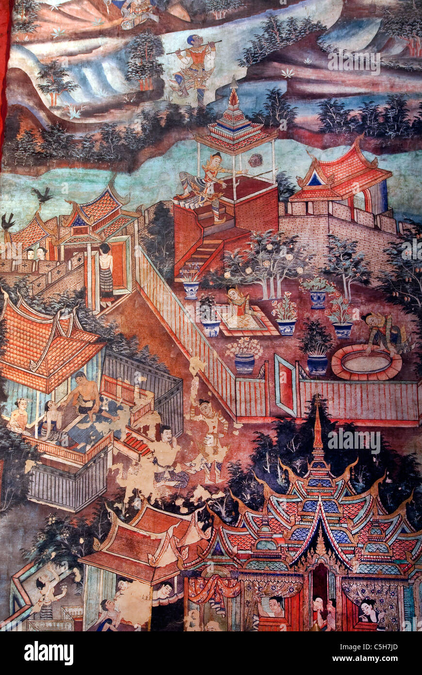 Wat Phra Singh Woramahaviharn in Chiang Mai Thailand. Stock Photo