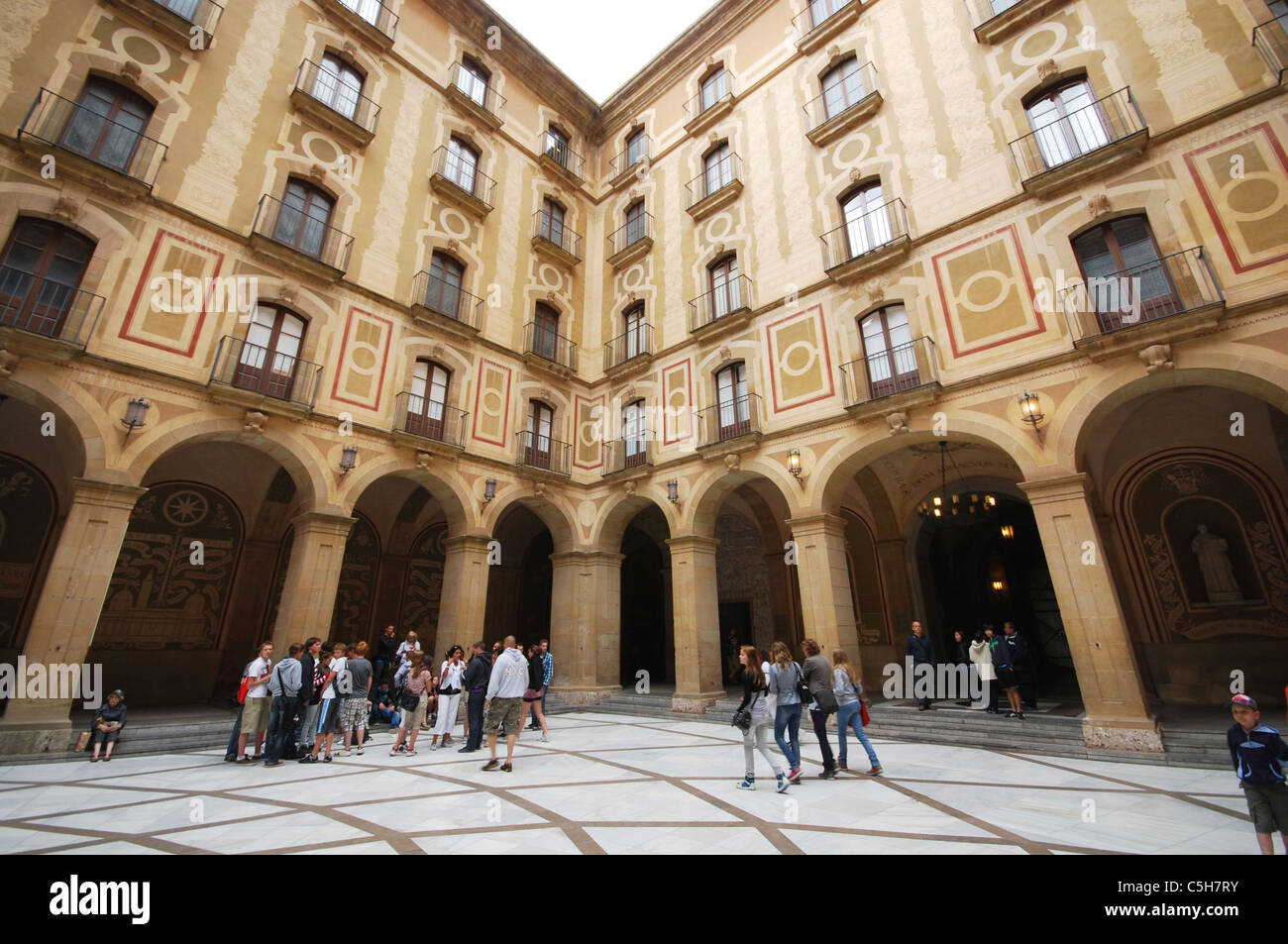 students at Montserrat monastery near Barcelona Spain Stock Photo