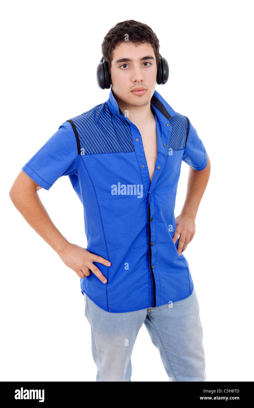 young casual man posing, isolated on white background Stock Photo - Alamy