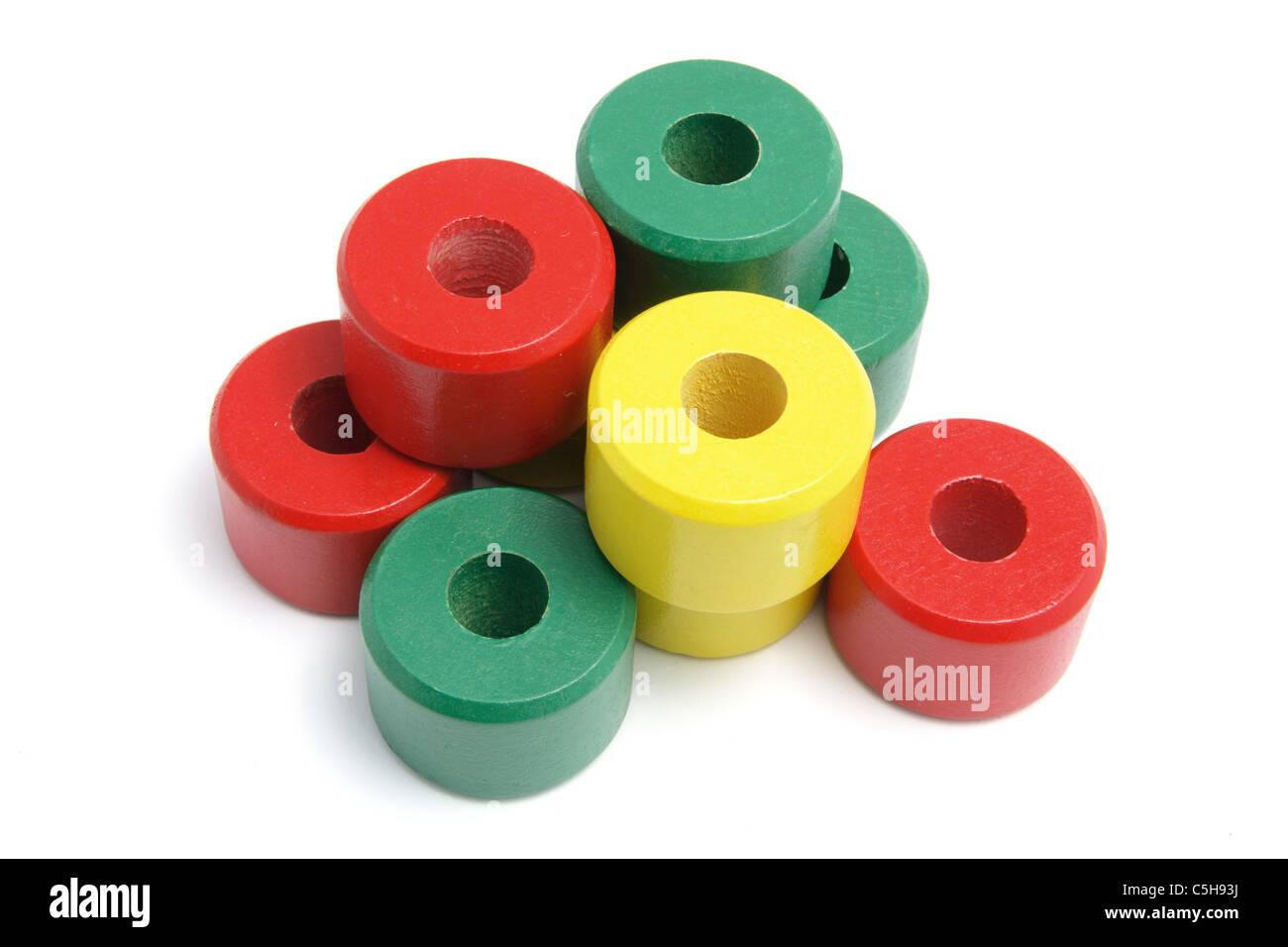 Wooden Toy Stacking Rings Stock Photo Alamy
