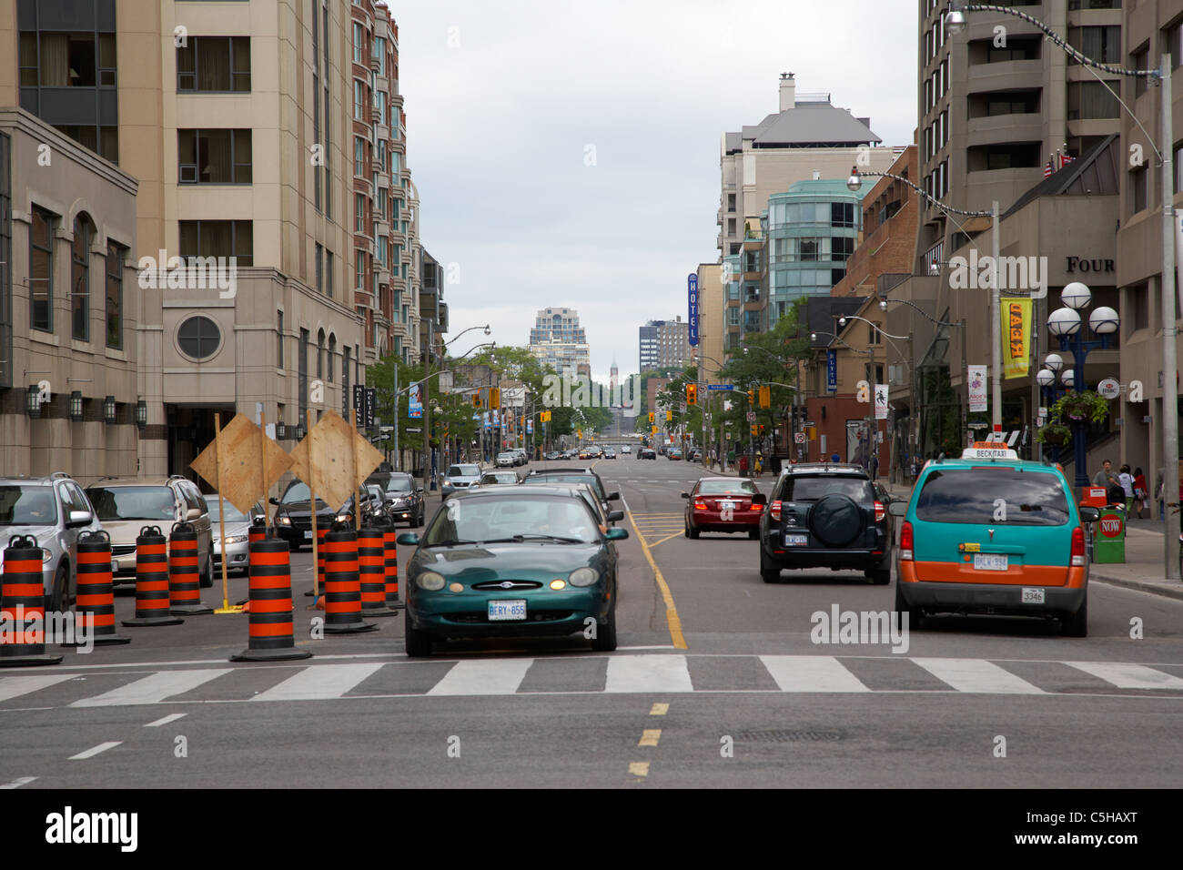 looking up yonge street towards the summerhill LCBO clock tower toronto