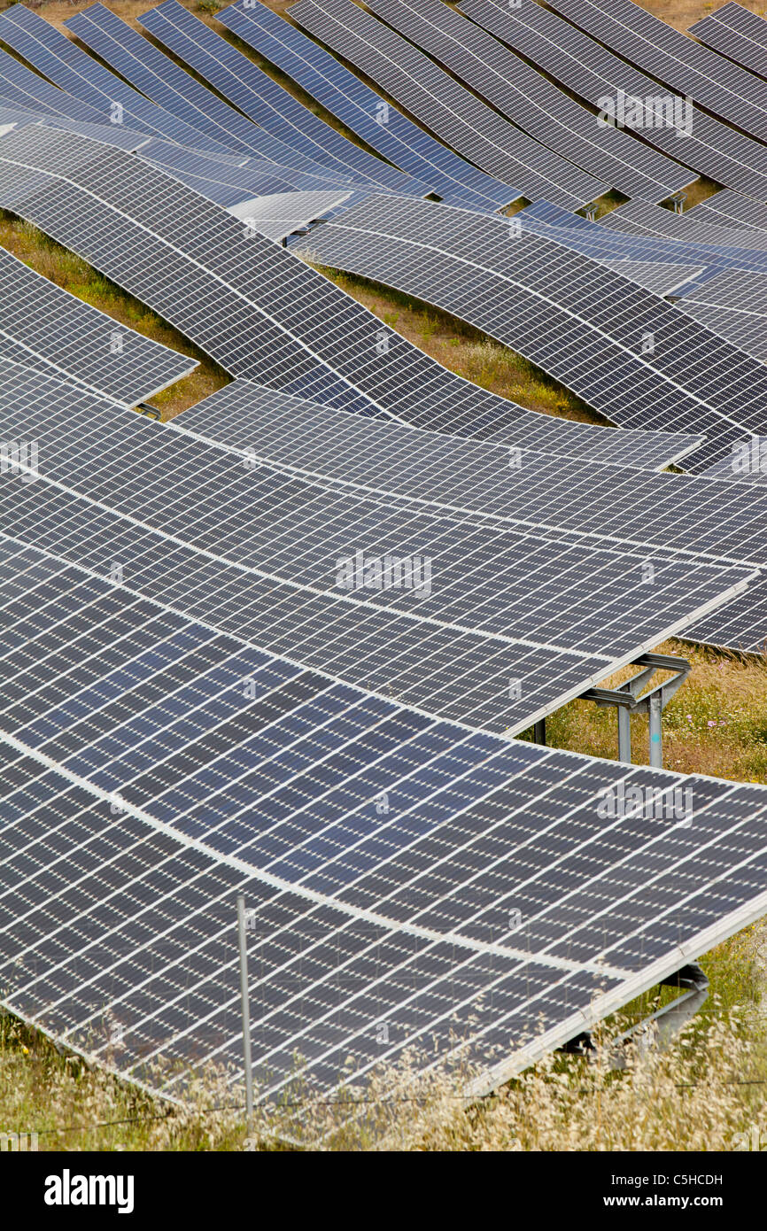 A photo voltaic solar power station near Lucainena de las Torres, Andalucia, Spain. Stock Photo