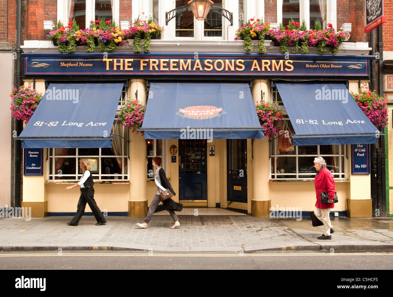 The Freemasons Arms, a Shepherd Neame pub in Covent Garden, London UK
