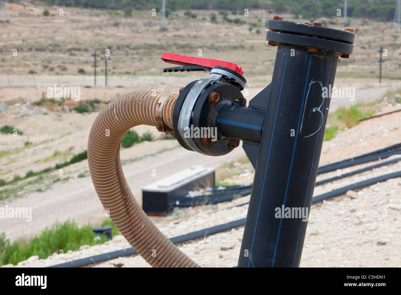 Bio Methane being captured from a landfill site in Alicante, Costa
