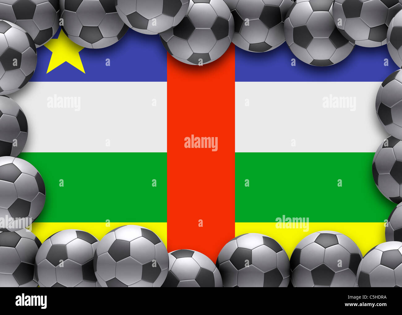 Flag of Central African Republic football soccer Stock Photo - Alamy