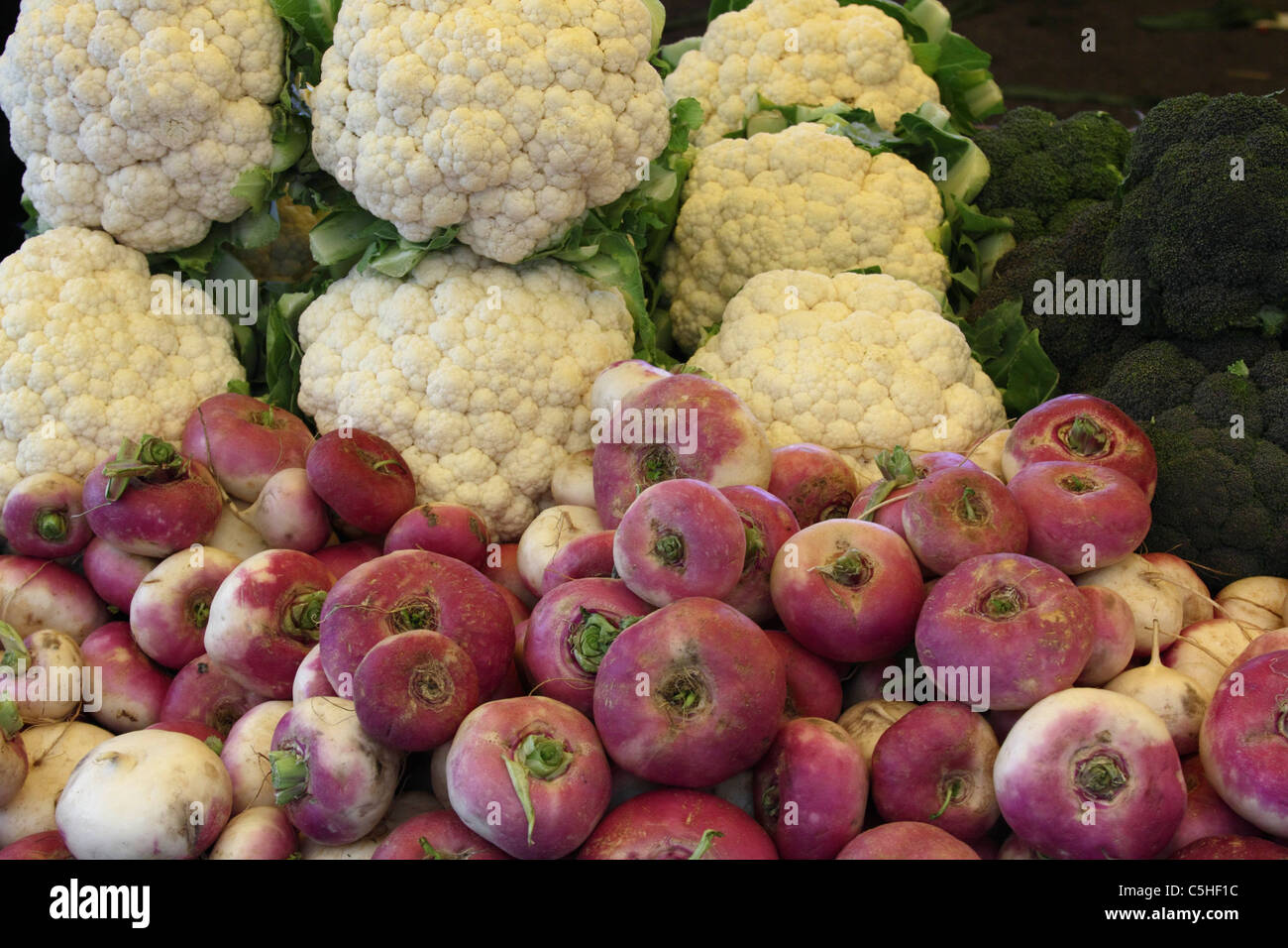 Vegetables on a local market stall in Versailles Stock Photo