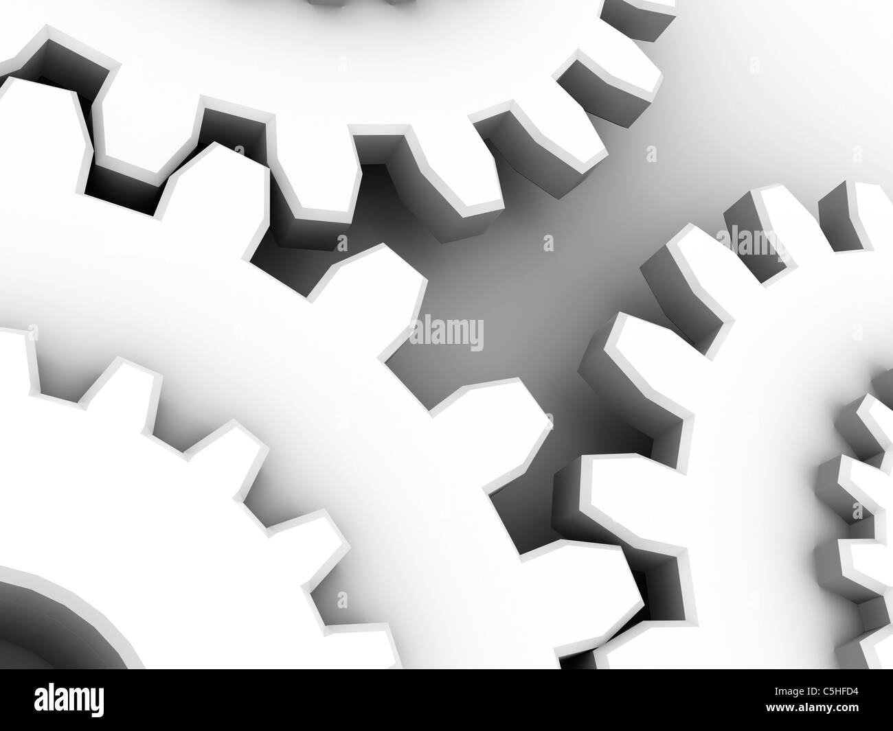 Gear wheels, computer artwork Stock Photo