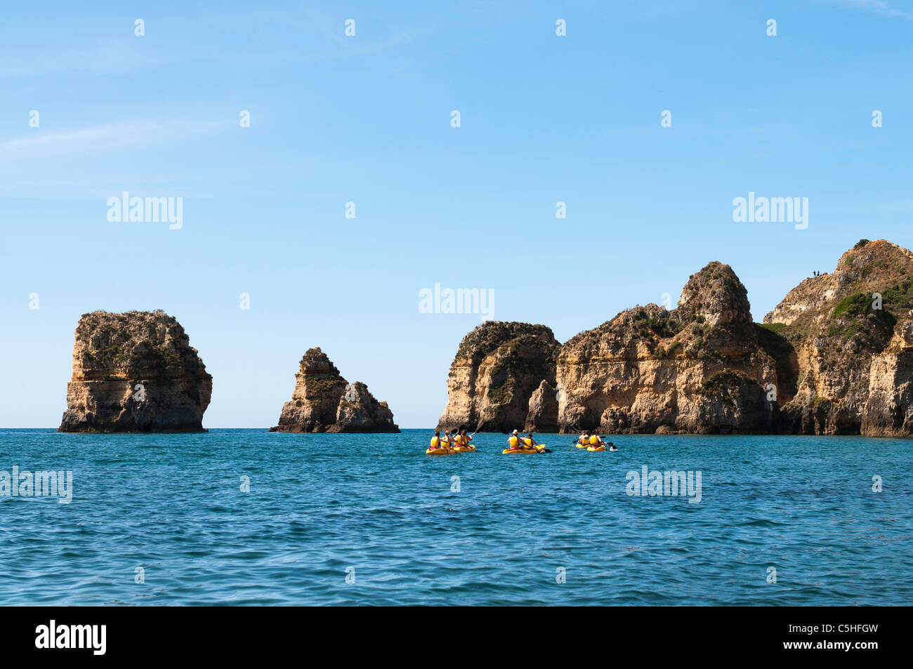 Rugged coastline off Lagos, Algarve Portugal Stock Photo Alamy