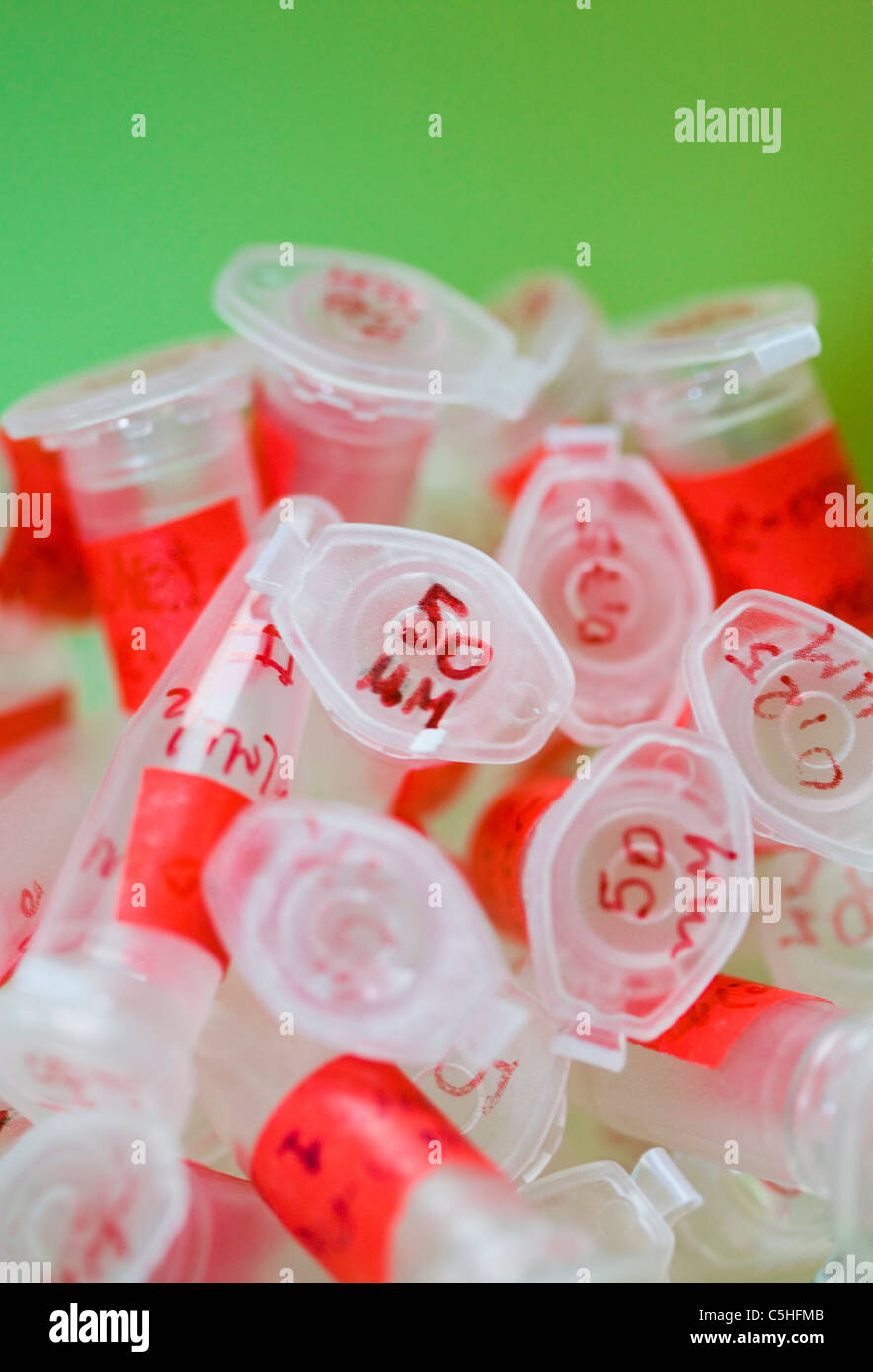 Used Eppendorf tubes Stock Photo Alamy