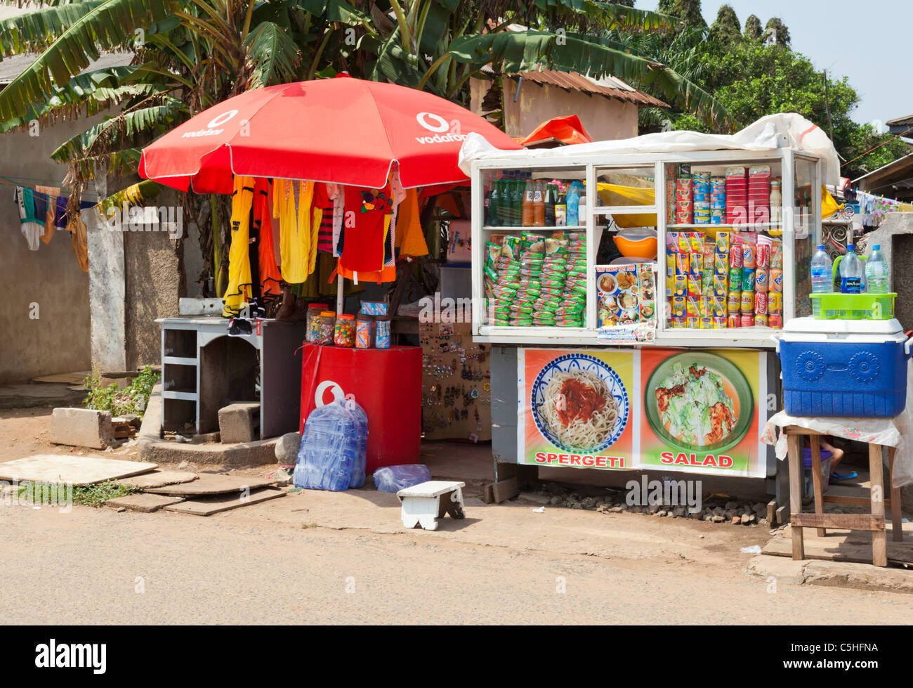 Goods for sale at a roadside stall. Accra, Ghana Stock Photo - Alamy