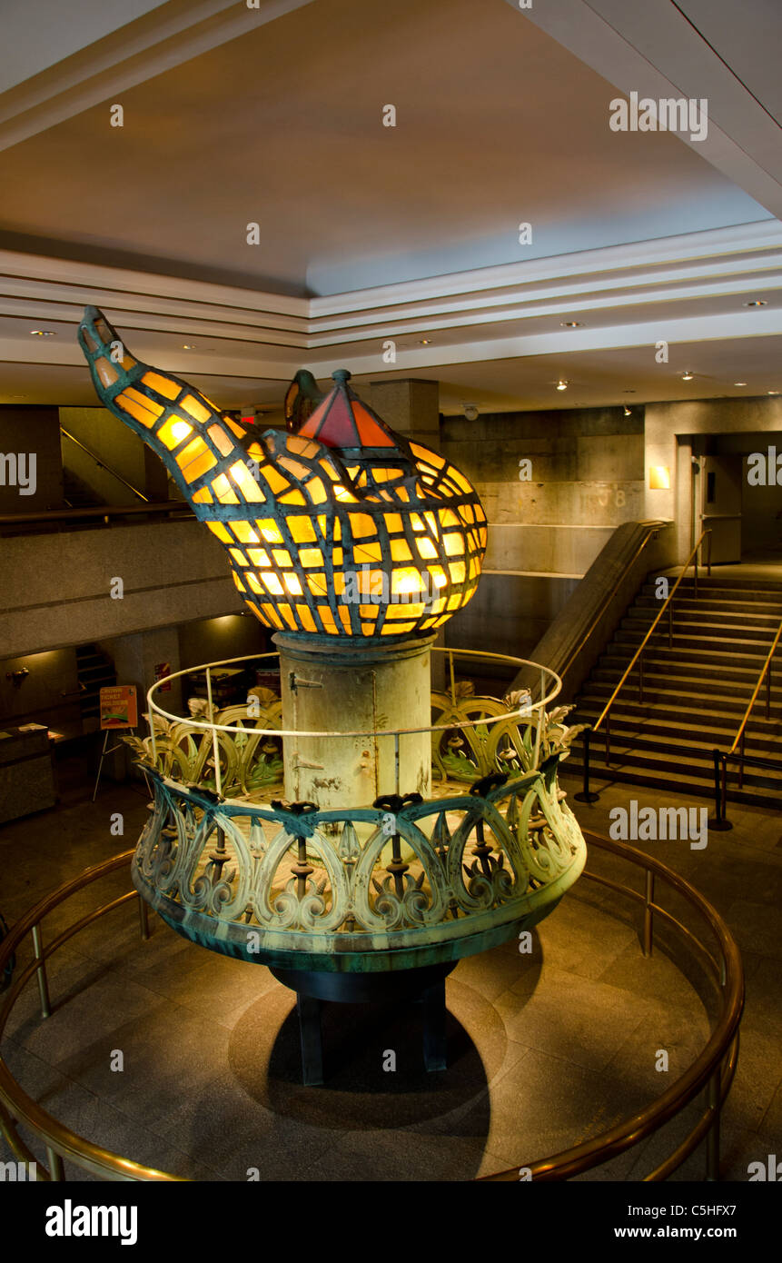 New York, Statue of Liberty National Monument. Pedestal Museum, torch