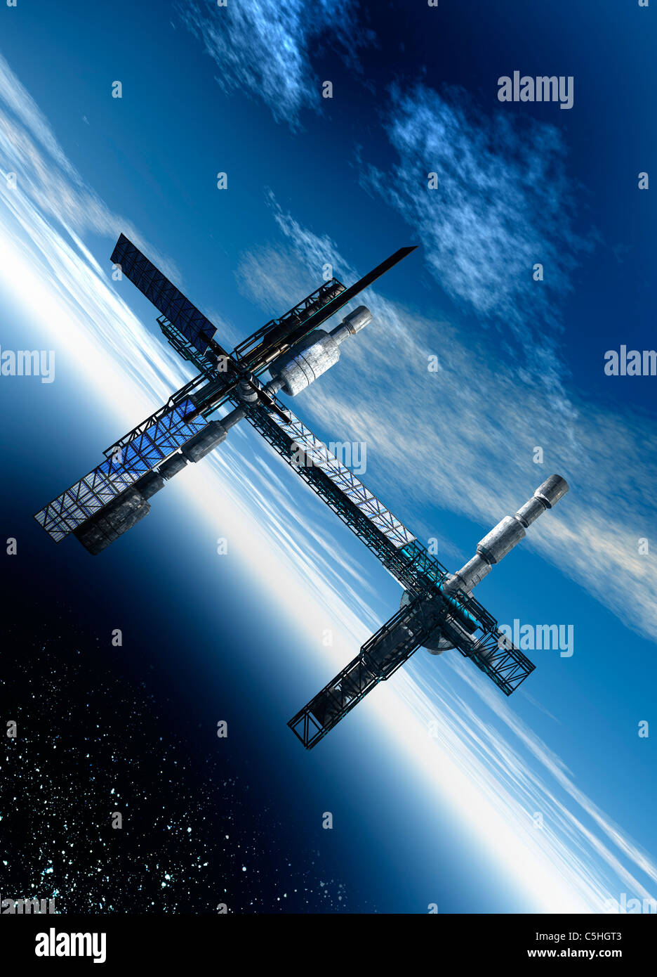 Space station, artwork Stock Photo