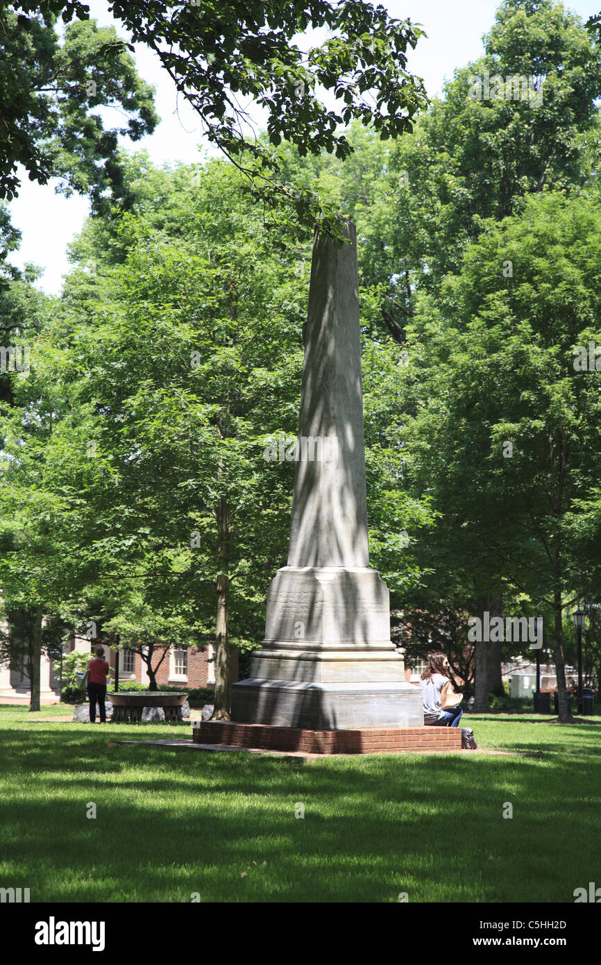 Caldwell Monument, University of North Carolina, Chapel Hill, USA Stock