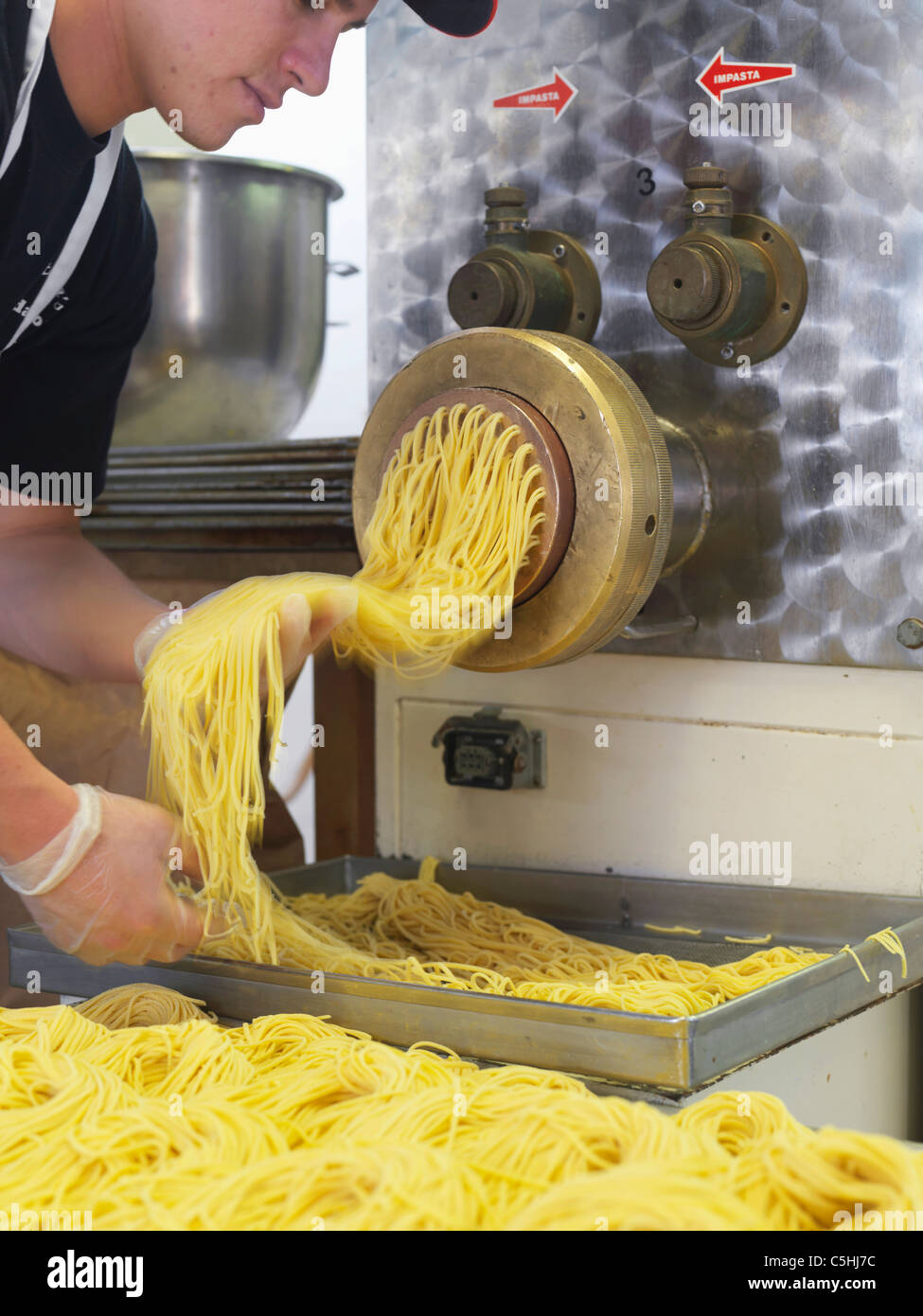 pasta making Stock Photo