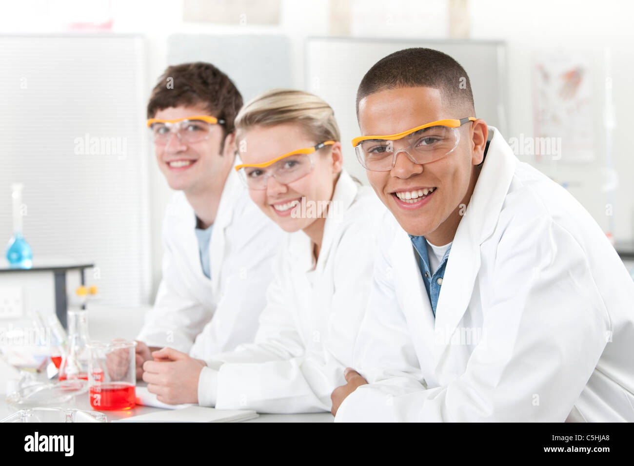Pupils in a science lesson Stock Photo - Alamy
