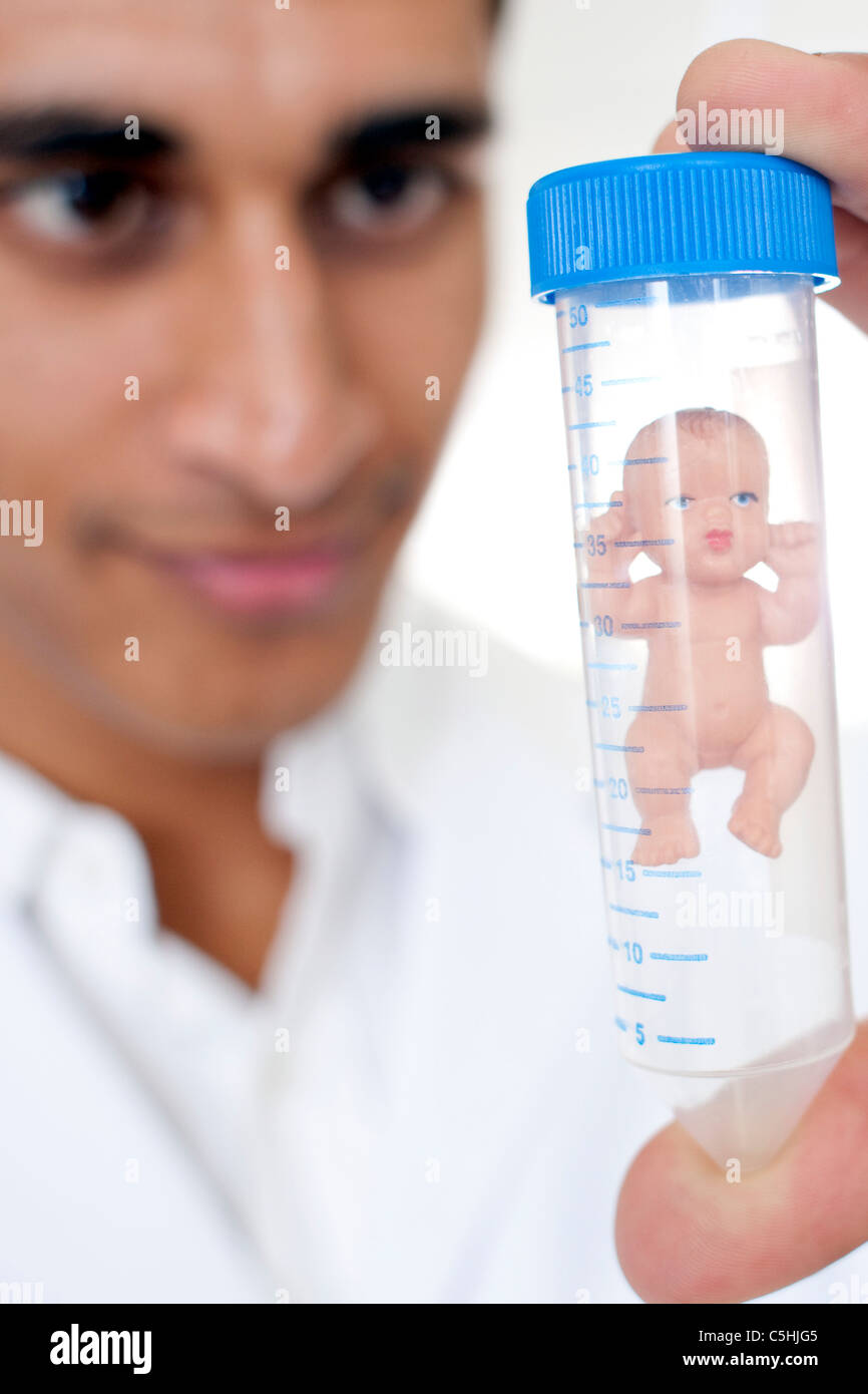 Test tube baby, conceptual image Stock Photo