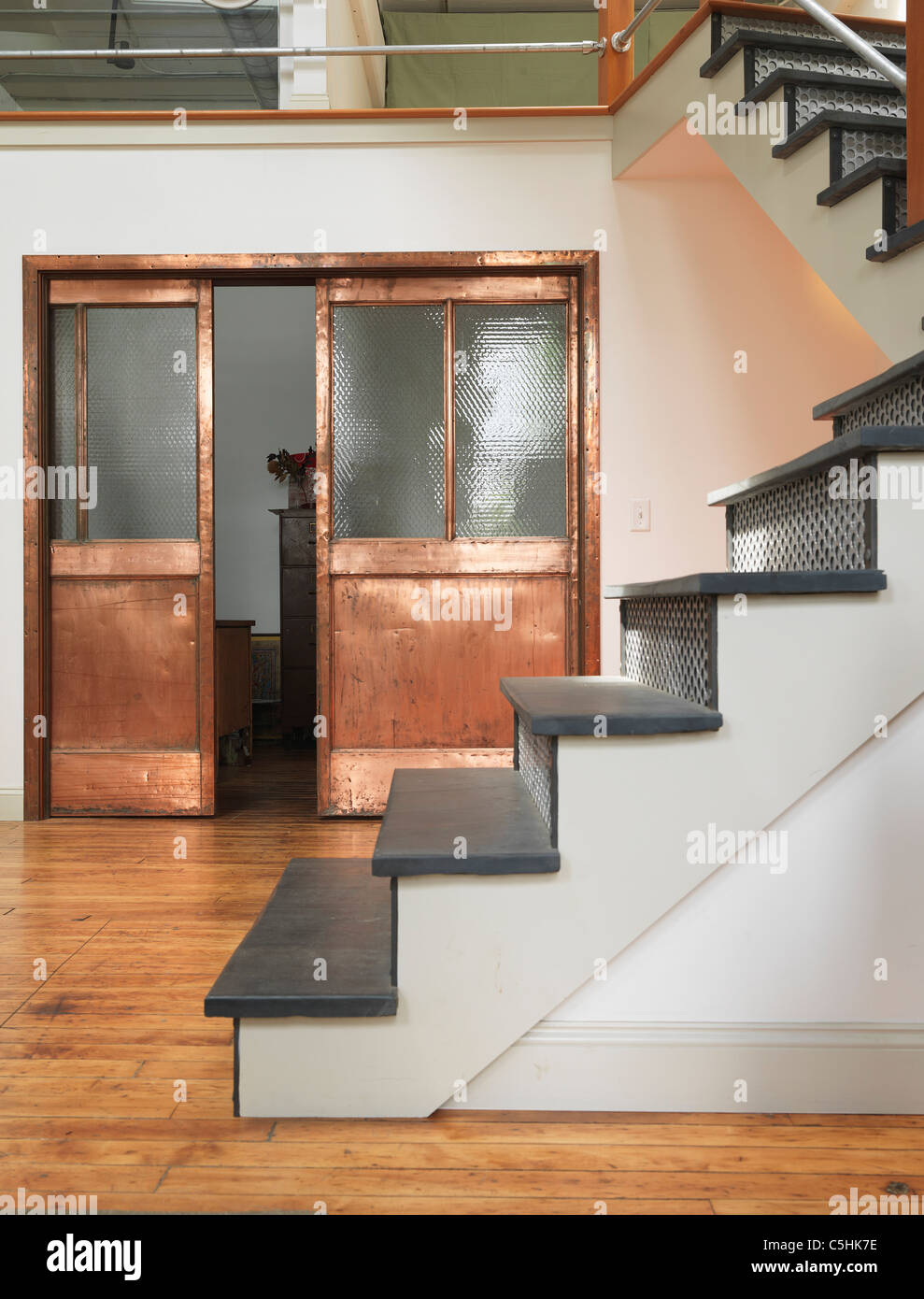 reused doors and steps Stock Photo