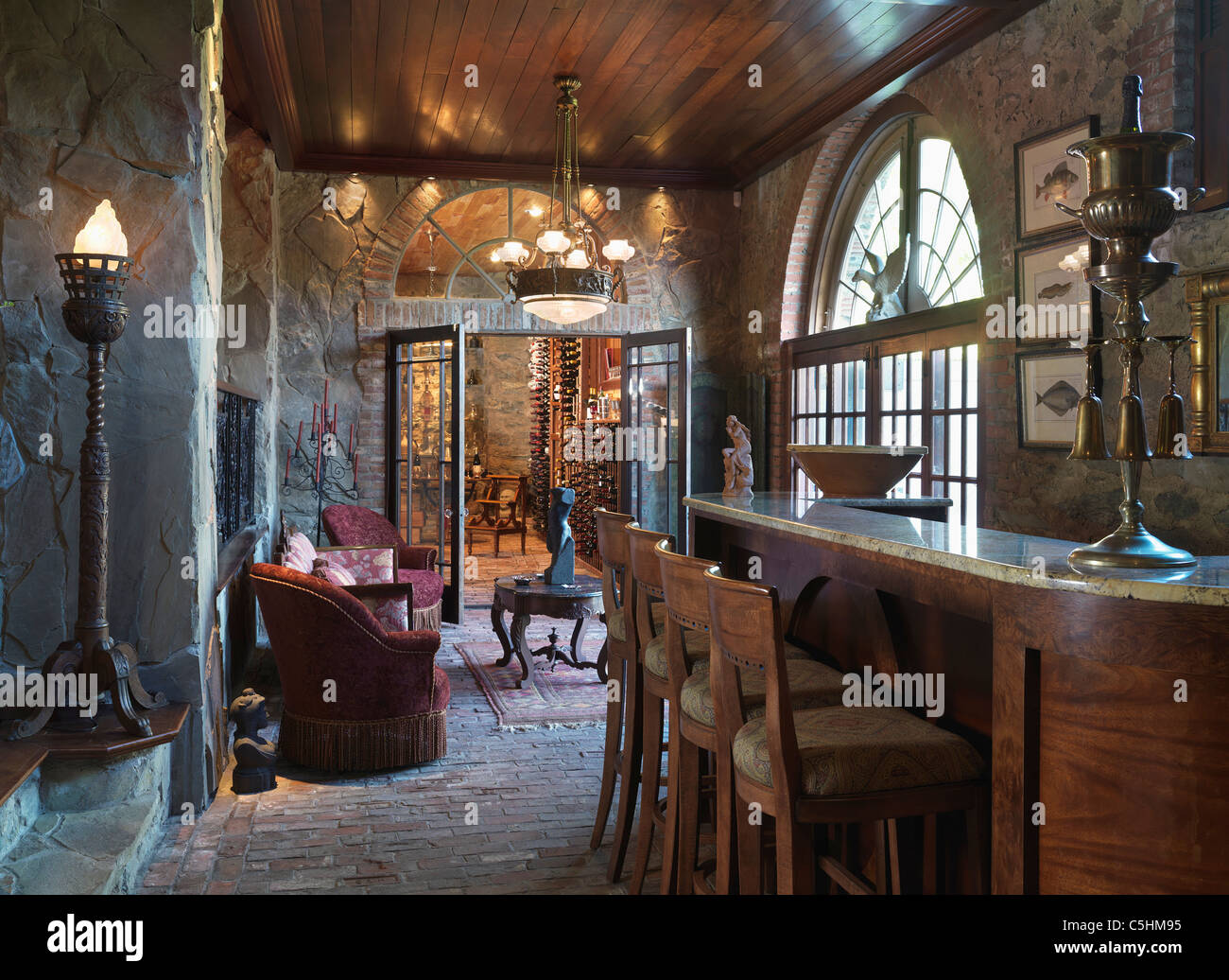 bar and wine cellar Stock Photo Alamy