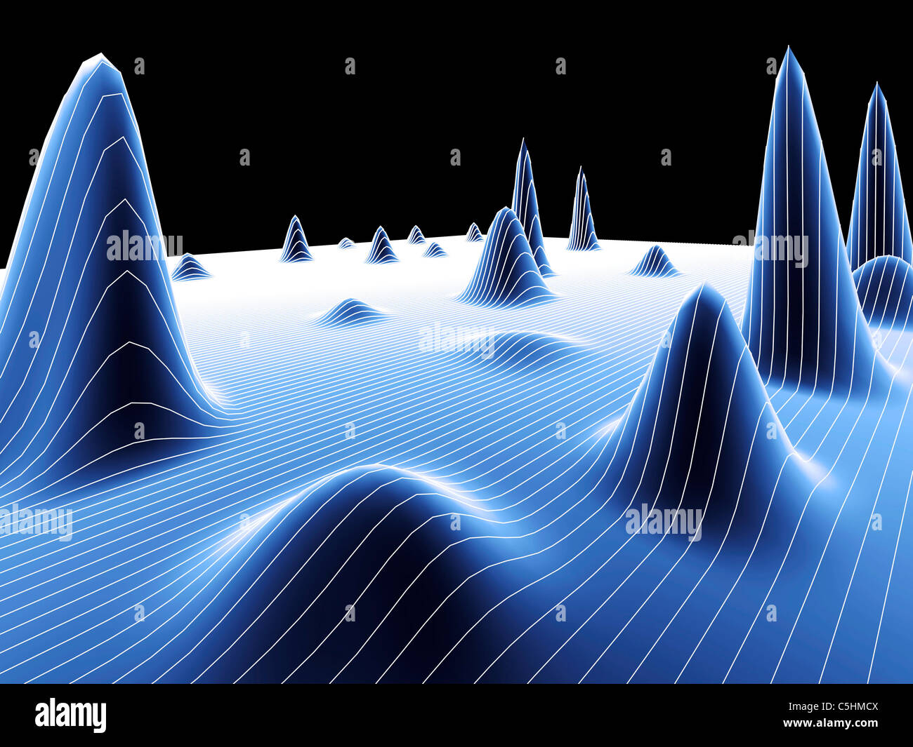 3D surface graph Stock Photo