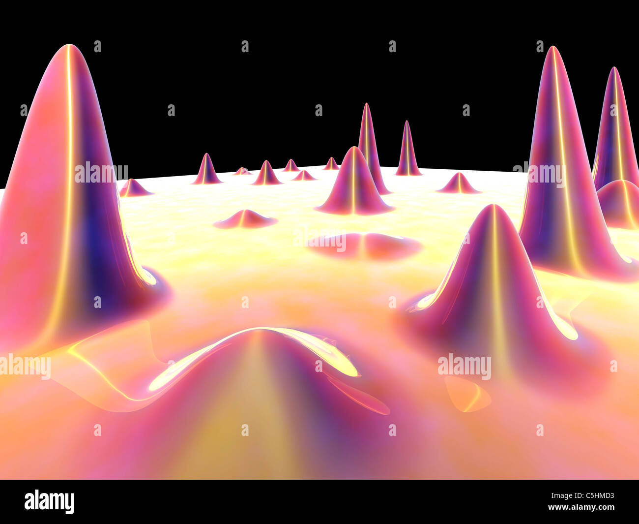 3D surface graph Stock Photo