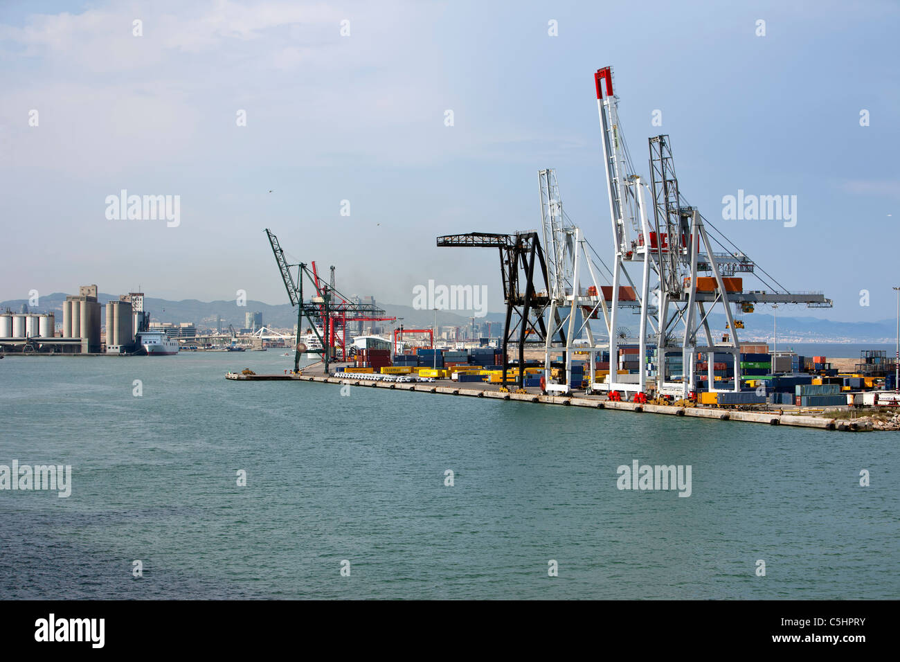 Spain loading dock, industrial area in the harbor, port on the