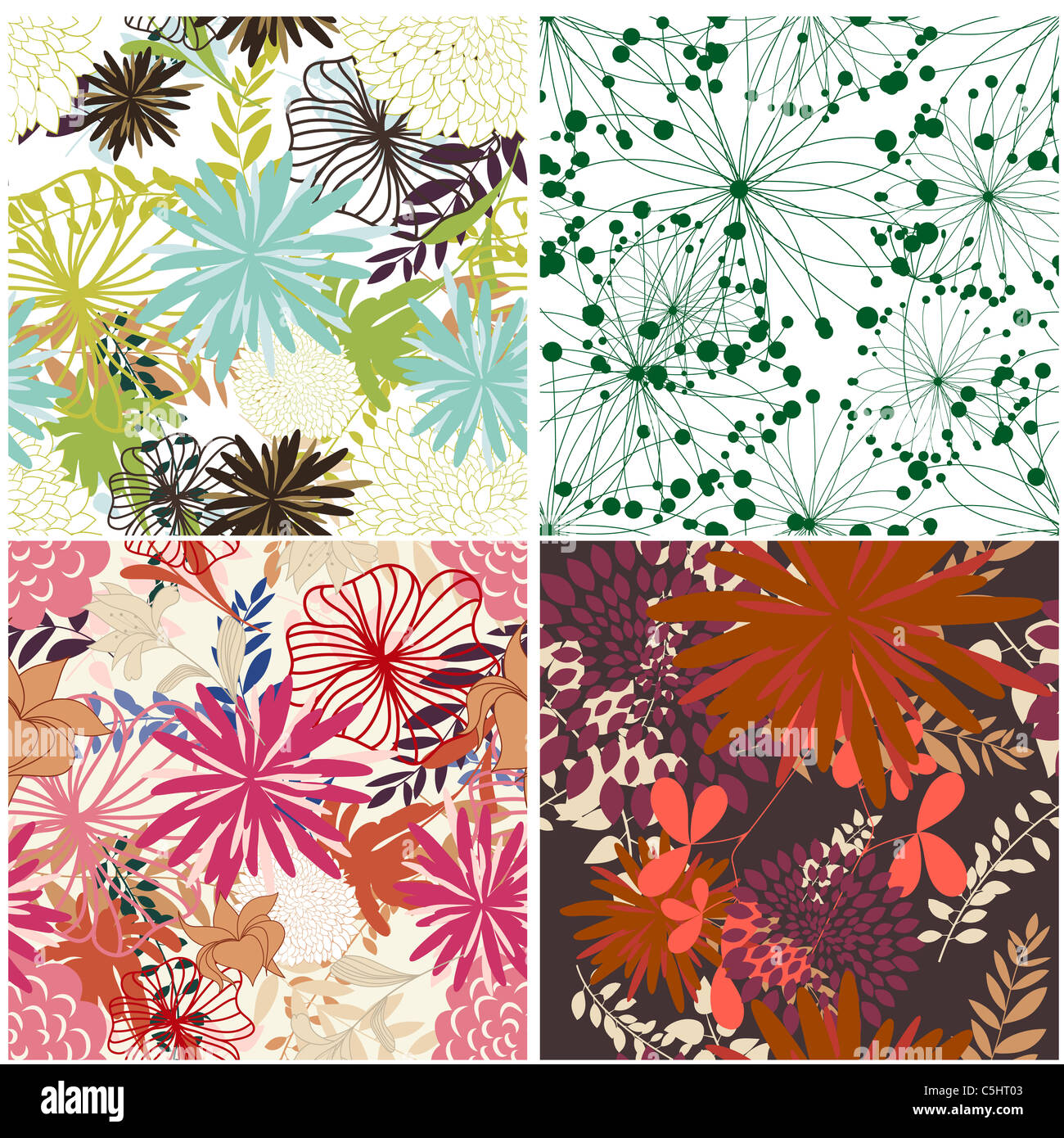 Seamless vector floral pattern Stock Photo - Alamy