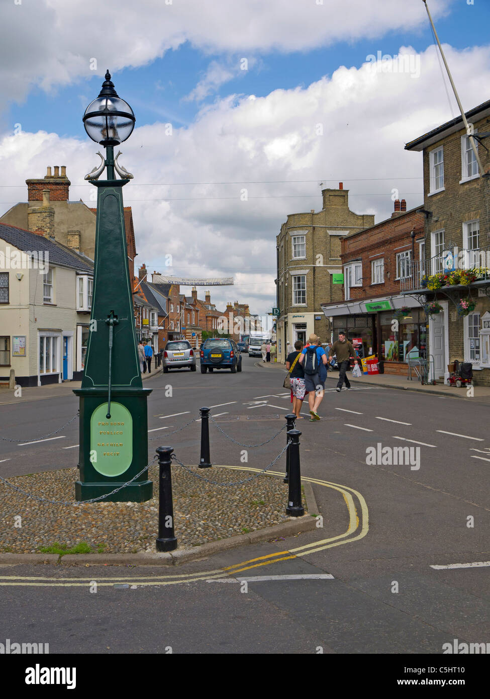 Old water pump outside the Town Hall in the main street Southwold Suffolk Stock Photo
