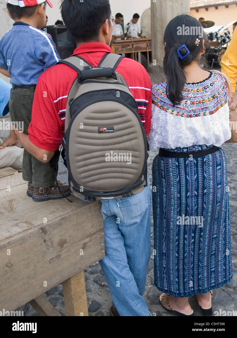 Antigua, Guatemala 1/19/07 Family in Western and traditional dress ...