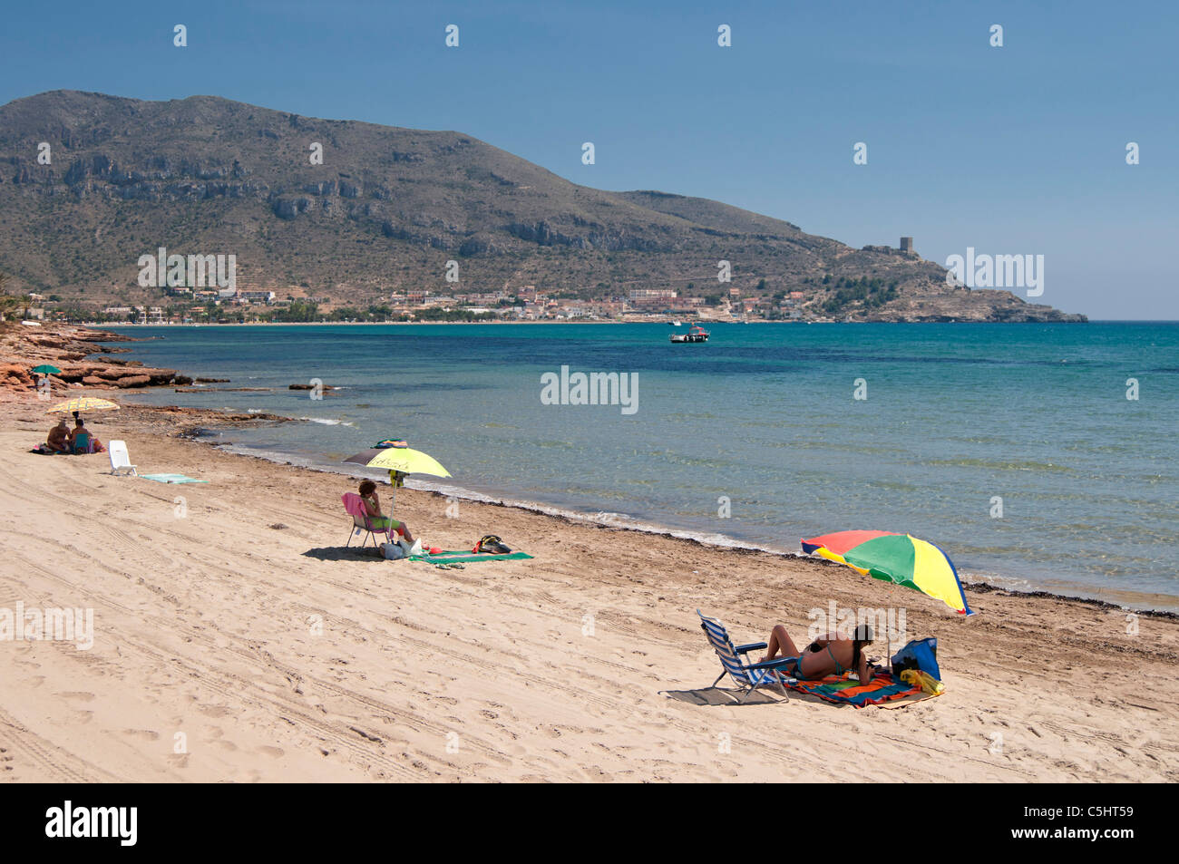 The beach at La Azohia, Cartagena in the region of Murcia, South Eastern Spain Stock Photo