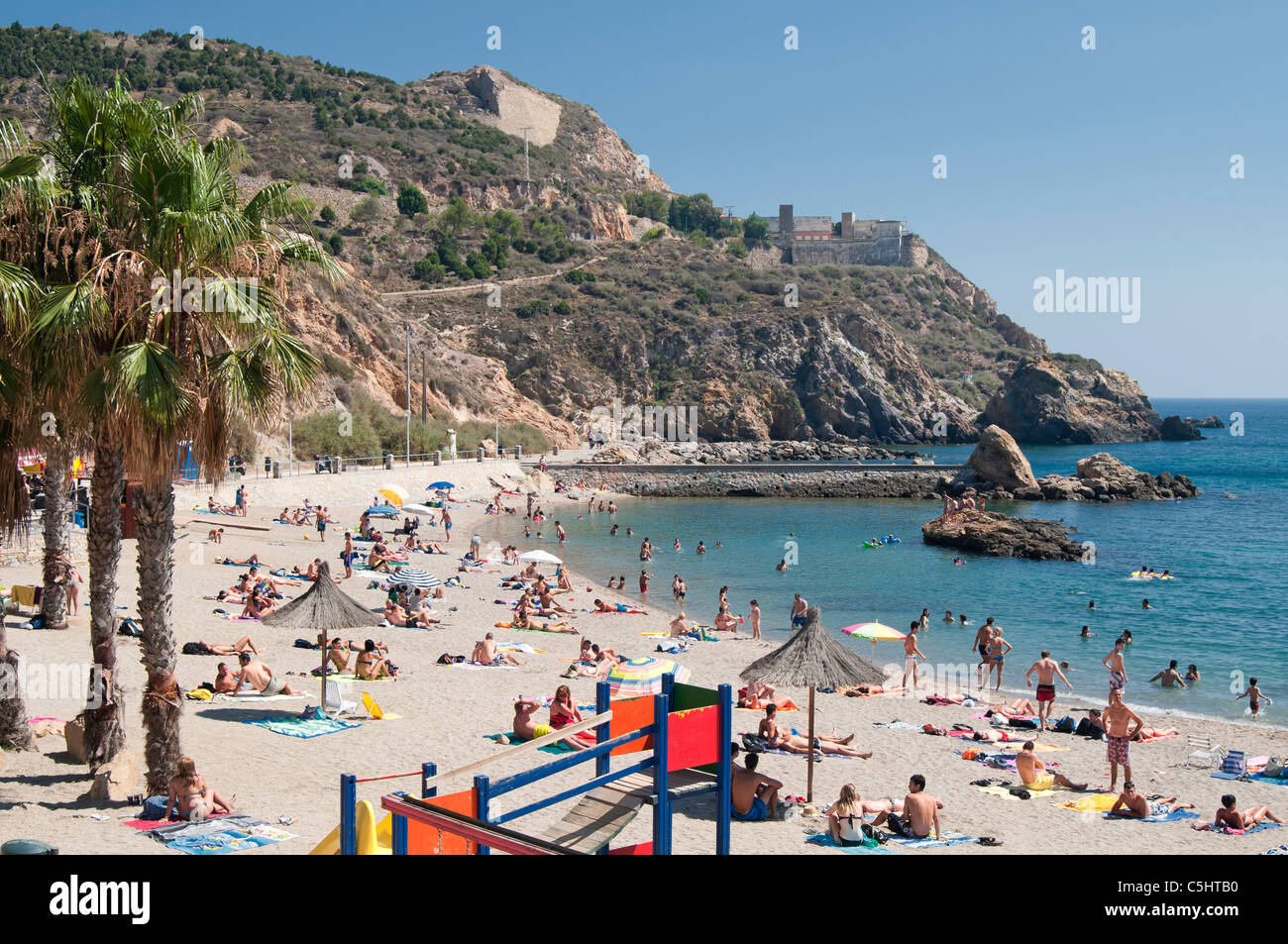 Playa Cala Cortina beach just outside the city of Cartagena in the region  of Murcia, South Eastern Spain Stock Photo - Alamy