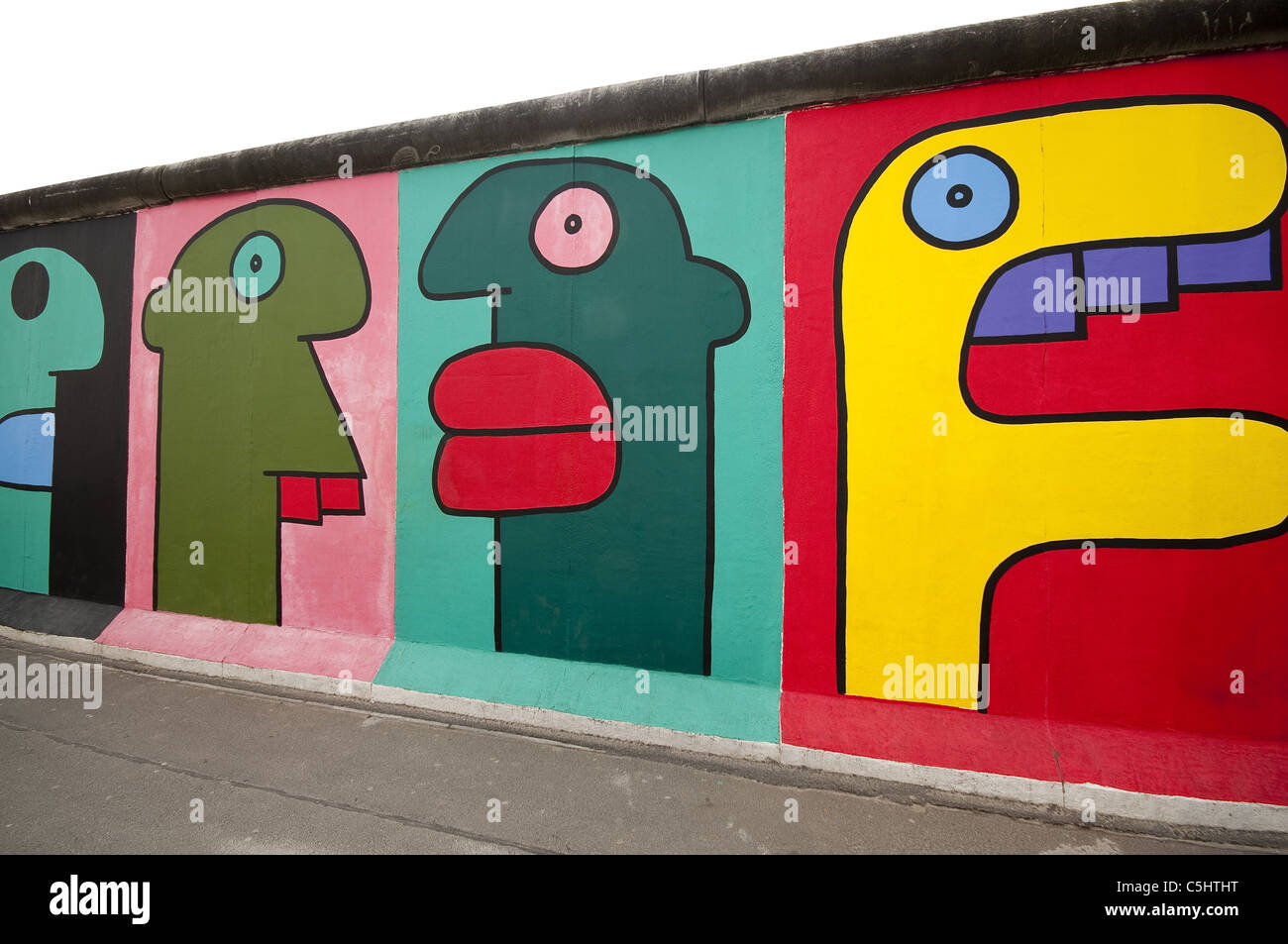 One of the many paintings at the Berlin Wall East Side Gallery, the largest open air gallery in