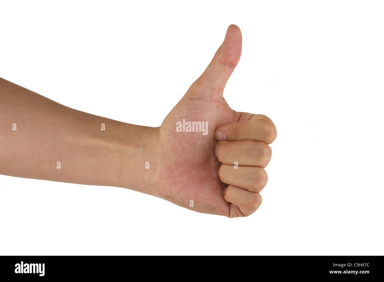 gesturing man hand OK isolated on white Stock Photo