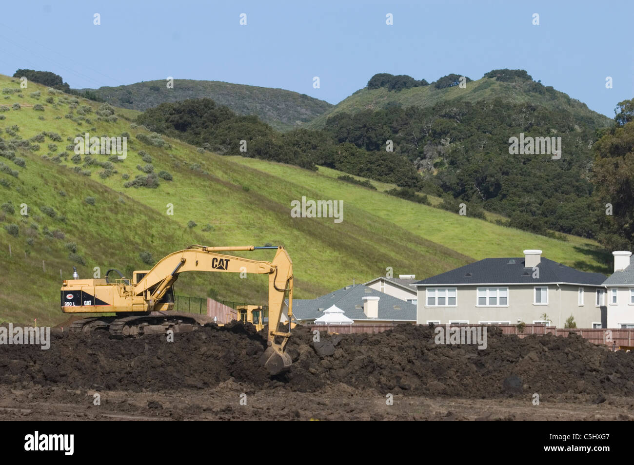 Building new homes in old farm fields in Los Osos, California Stock