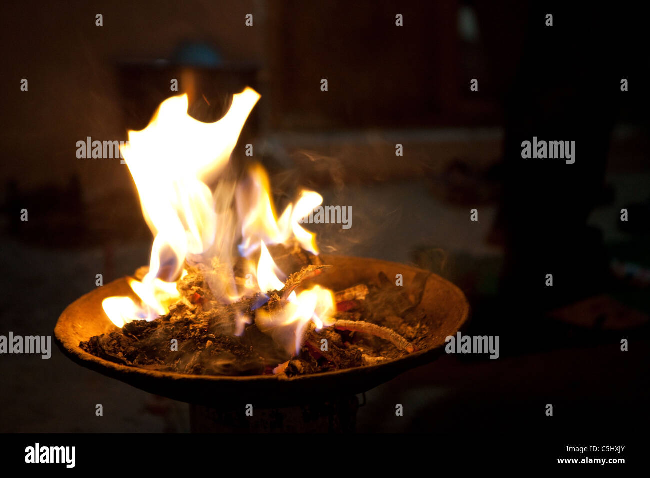 Ladakhi New Year. Because of the august floods, there are no public celebrations. People mark the occasion quietly at home. Stock Photo