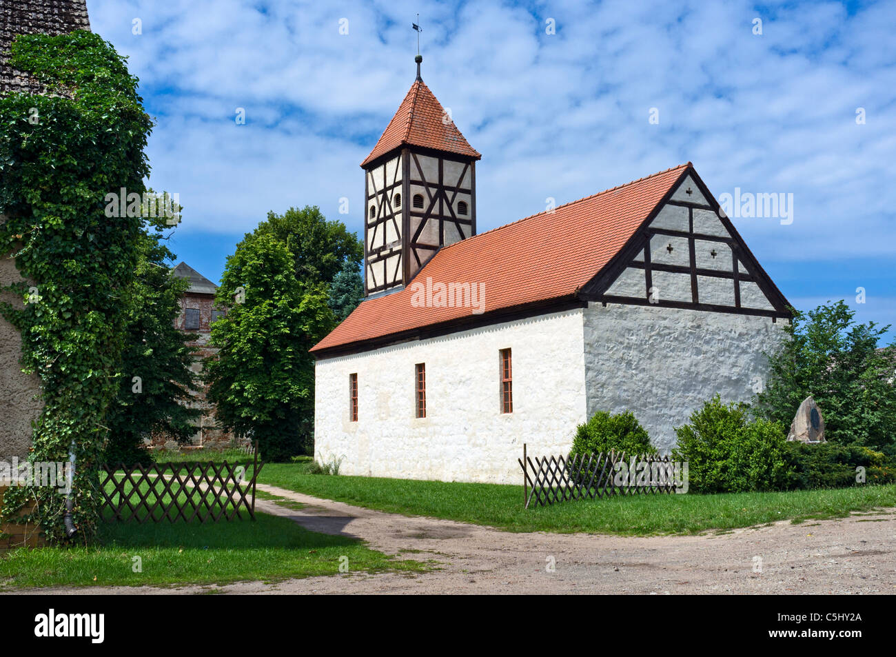 Mahlenzien village church, village of Kirchmoeser, Brandenburg an der Havel, Brandenburg, Germany, Europe Stock Photo