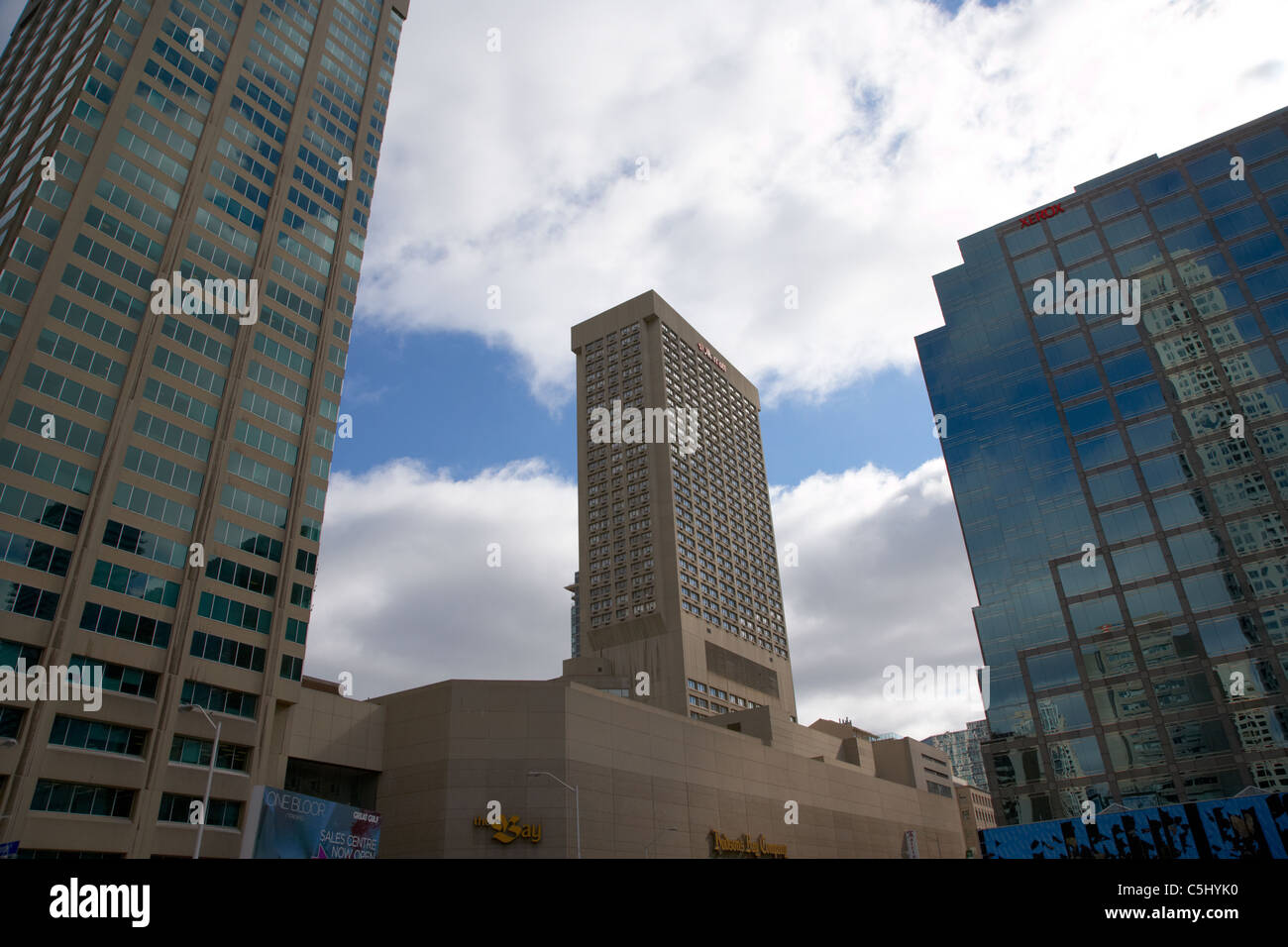 the hudson bay buildings marriot hotel and buildings toronto ontario canada Stock Photo